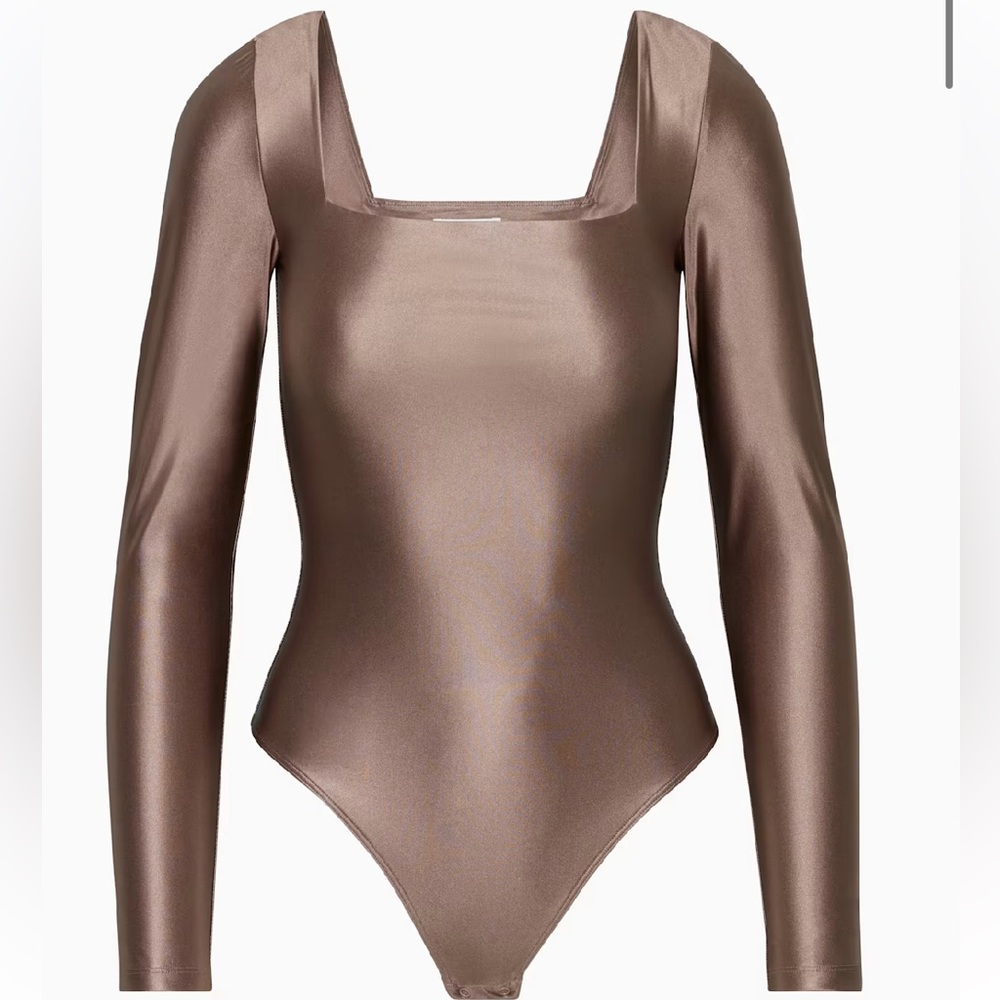 Satinette Squareneck Longsleeve Bodysuit NWT
